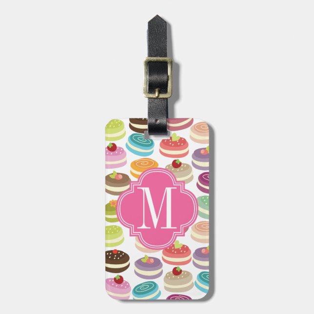 French Macarons Personalised Luggage Tag (Front Vertical)