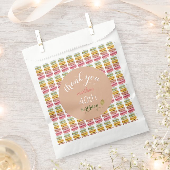French Macarons Watercolor Hand-painted Favour Bags (Clipped)