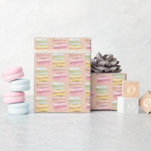 French Macarons Watercolor Hand-painted Wrapping P Paper