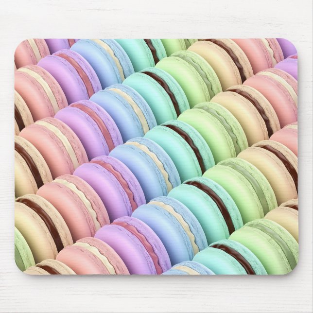 French macarons with different colours and flavour mouse pad (Front)
