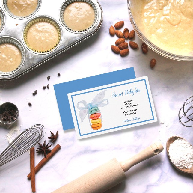 French Macaroons Bakery Business Card (Creator Uploaded)