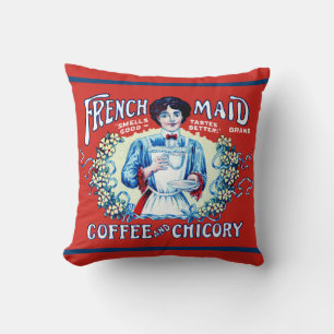 French Maid Coffee and Chicory Cushion