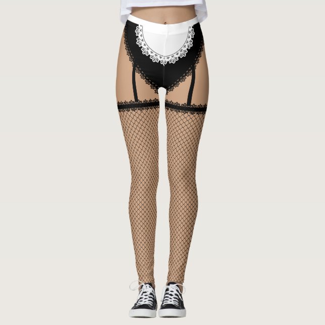 French Maid Lingerie Leggings (Front)