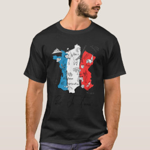 French Map Travel Souvenir France Flag Love Paris T-Shirt