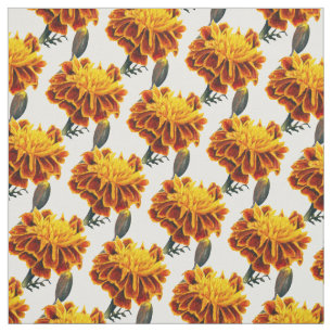 French Marigold golden yellow watercolor fabric