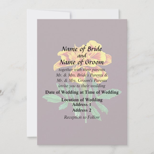 French Marigold Invitation (Front)