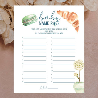 French Market - Baby Shower Name Race Game