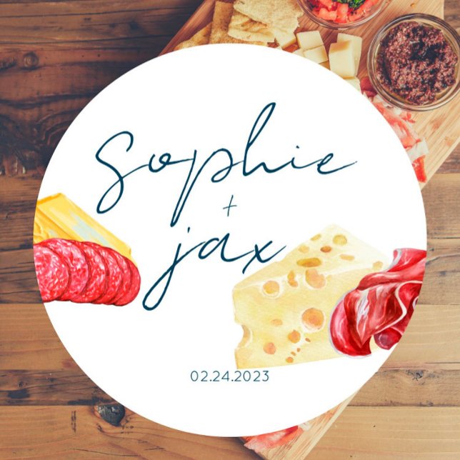 French Market - Charcuterie - Shower Favour Sticke Classic Round Sticker (Creator Uploaded)