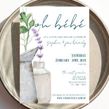 French Market - Flowers - Baby Shower Invitation