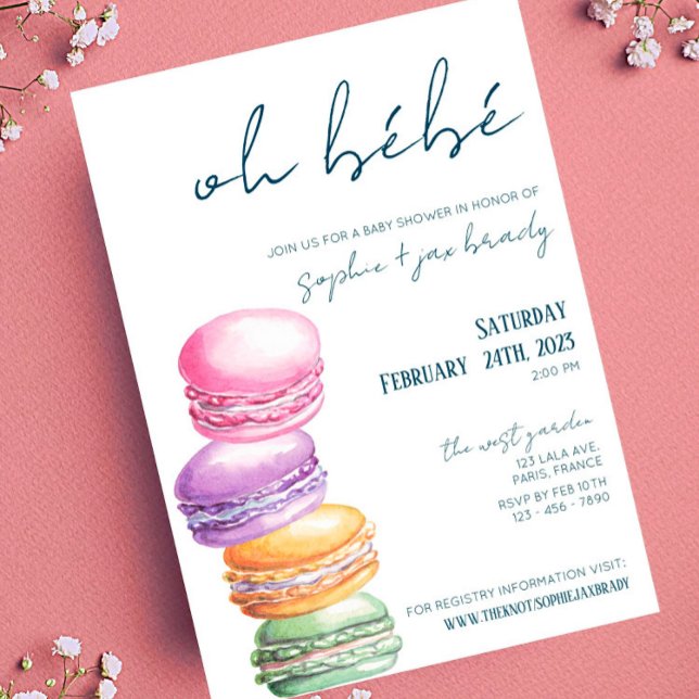 French Market - Macaroon - Baby Shower Invitation (Creator Uploaded)