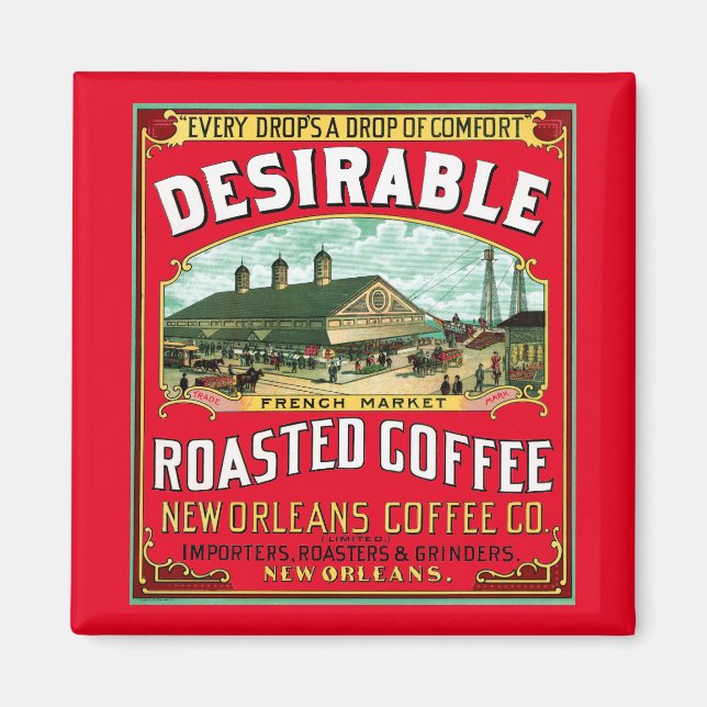 French Market Roasted Coffee Magnet (Front)