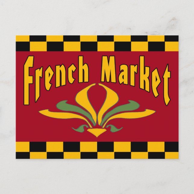 French Market Sign Postcard (Front)