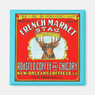 French Market Stag Coffee and Chicory Magnet