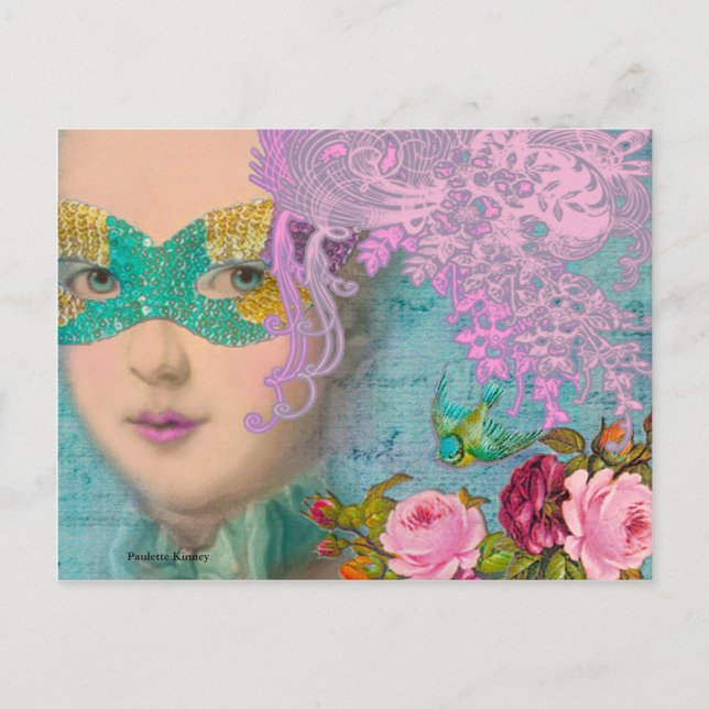 French Masquerade Postcard (Front)