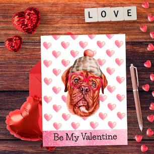 French Mastiff Be My Valentine Dog Valentine's Holiday Postcard