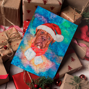 French Mastiff Breed Dog Christmas Holiday Postcard