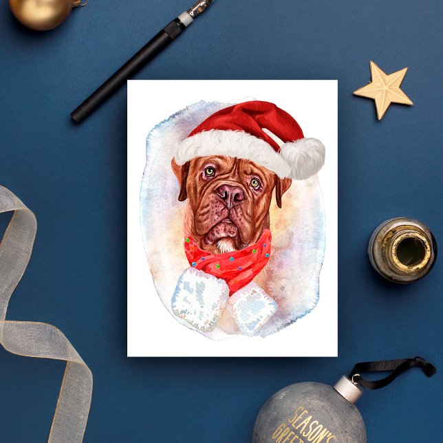 French Mastiff Christmas Gifts For Dogs Lovers Holiday Postcard (Creator Uploaded)