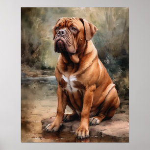 French Mastiff Dog Art Print Poster