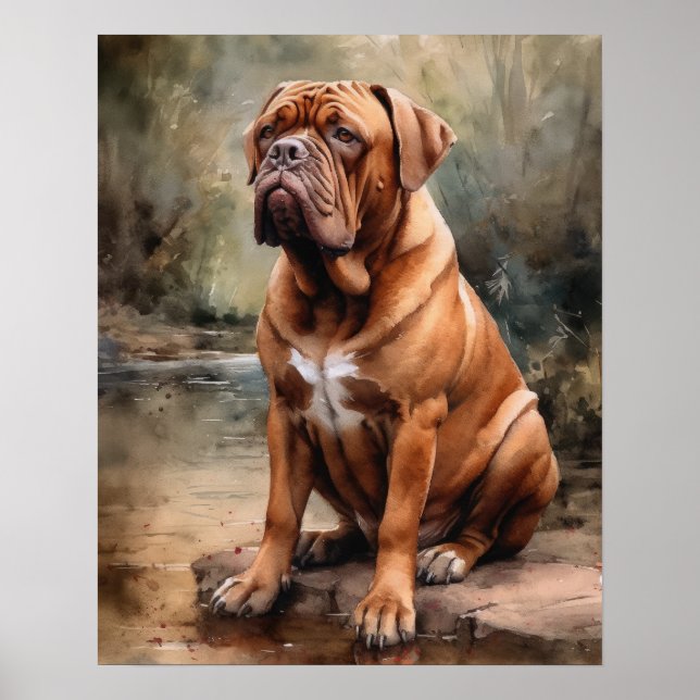 French Mastiff Dog Art Print Poster (Front)