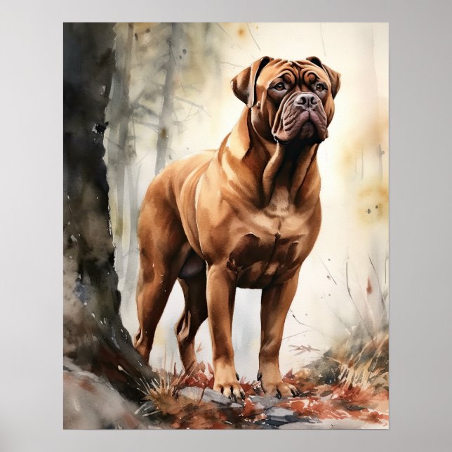 French Mastiff Dog Art Print Poster (Front)