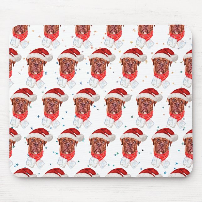 French Mastiff Dog Breed Christmas Mouse Pad (Front)