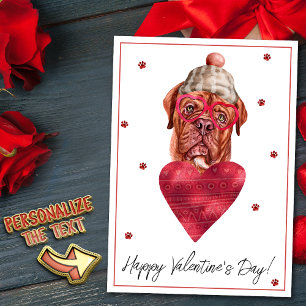 French Mastiff Dog Lover Valentine Gift Holiday Card