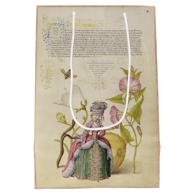 French Mediaeval Lady and Script Gift Bag (Back)