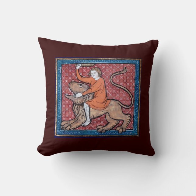 French Mediaeval Lion American MoJo Pillow (Front)