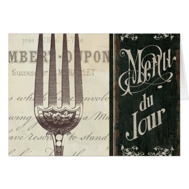 French Menu and Fork (Front Horizontal)