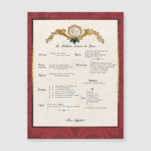 French Menu Holiday Fridge Decor Magnetic Card