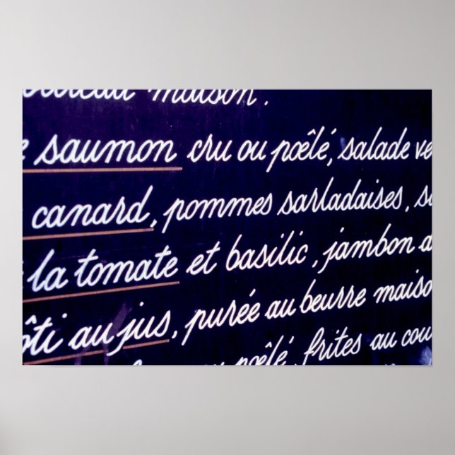 French Menu Poster (Front)
