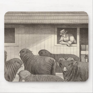 French merino sheep mouse pad
