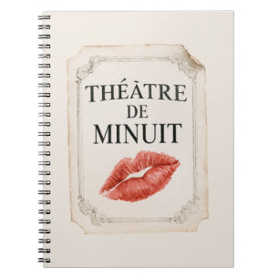 French Midnight Theatre Red Lips Kiss Notebook
