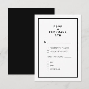 French Minimal Chic Monochrome Wedding RSVP