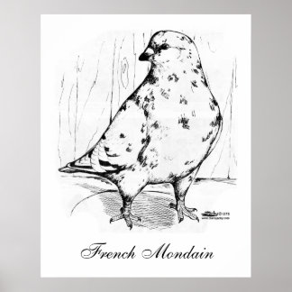 French Mondain Pigeon 1978 Poster
