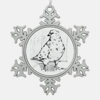 French Mondain Pigeon 1978 Snowflake Pewter Christmas Ornament