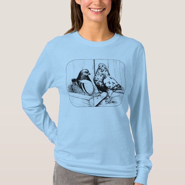 French Mondain Pigeons 1981 T-Shirt (Front)