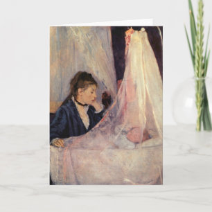 French Mother Looking in Bassinette Card