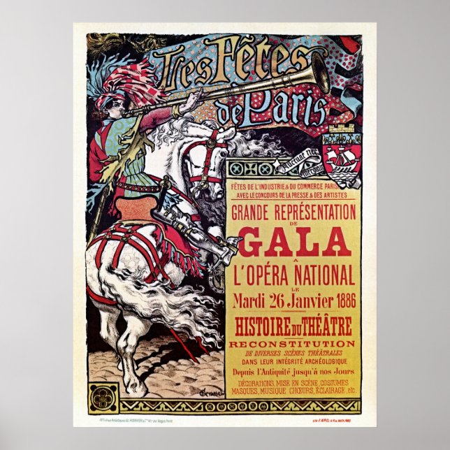 French National Opera mediaeval style vintage gala Poster (Front)