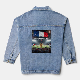 French National Team Glory Poster Denim Jacket