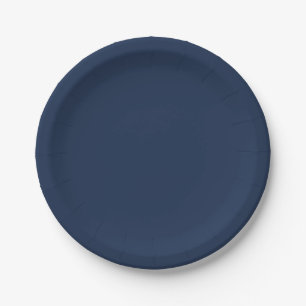 French Navy Blue Solid Colour Paper Plate