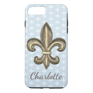 French New Orleans Fleur De Lis & Blue Case-Mate iPhone Case