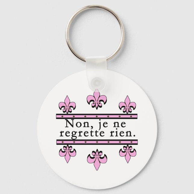 French No Regrets Products Key Ring (Front)