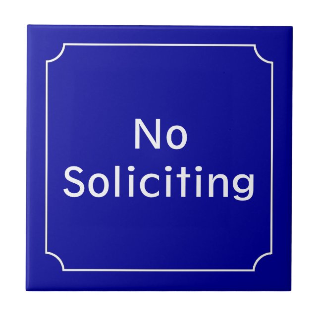 French No Soliciting Sign Tile (Front)