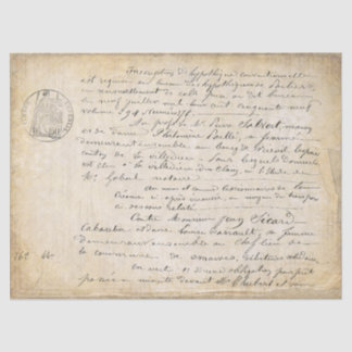 French Old Script Decoupage  Tissue Paper