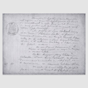 French Old Script Decoupage  Tissue Paper