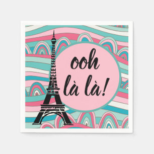 French Ooh la la!/ Monogram with Eiffel Tower Napkin