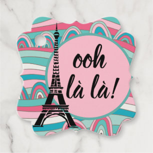 French Ooh la la / Voila Eiffel Tower Favour Tags