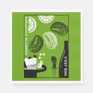 French Oyster Country Kitchen Decor Napkin