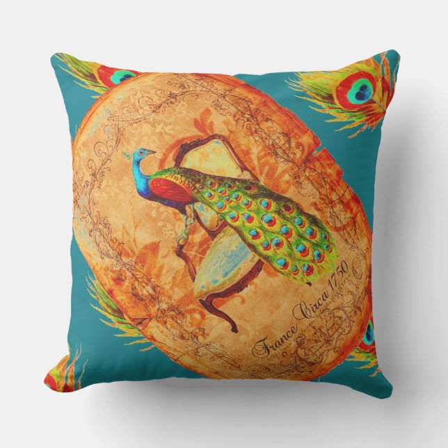 "French Paon" Outdoor Cushion (Front)